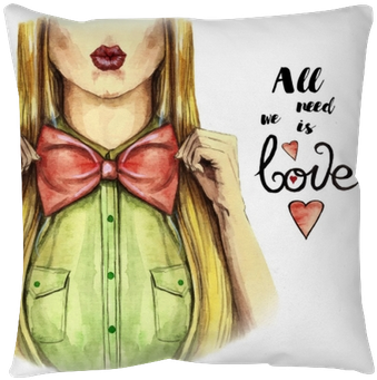 Watercolor Picture On A Valentine's Day, Girl Kisses, - Watercolor Painting (400x400), Png Download