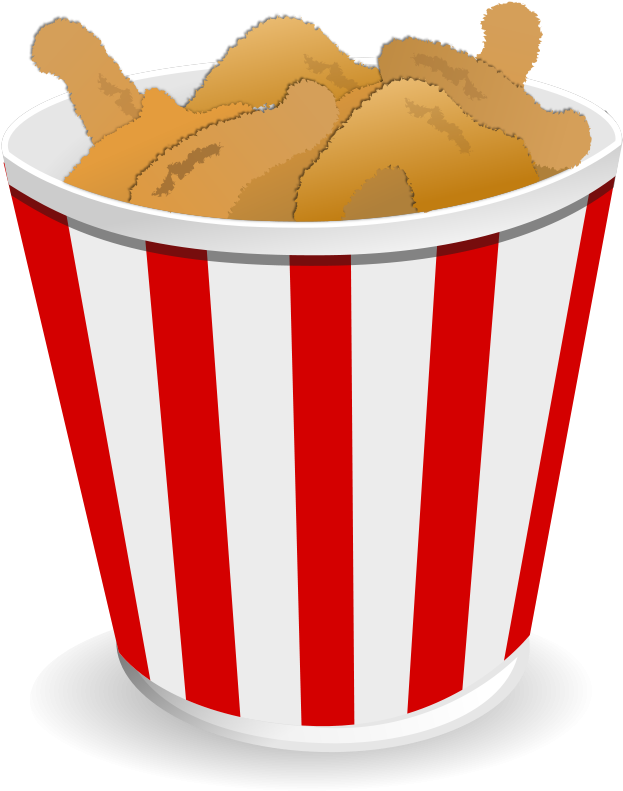 Fried Chicken Clipart Banner Free Library - Fried Chicken Bucket Cartoon (900x900), Png Download