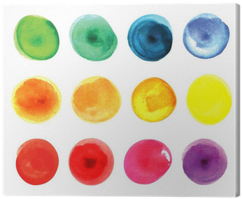 Set Of Watercolor Circles In Vibrant Colors - Kunstdruk: Set Of Watercolor Circles In Vibrant Colors. (400x400), Png Download
