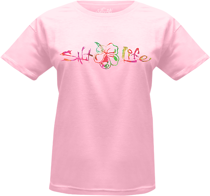 Watercolor Hibiscus Tee Shirt - Salt Life (680x680), Png Download