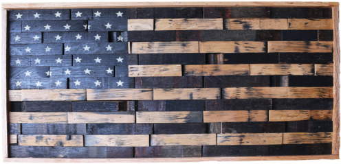Whiskey Barrel American Flag Stock Pallet - Barrel (499x304), Png Download