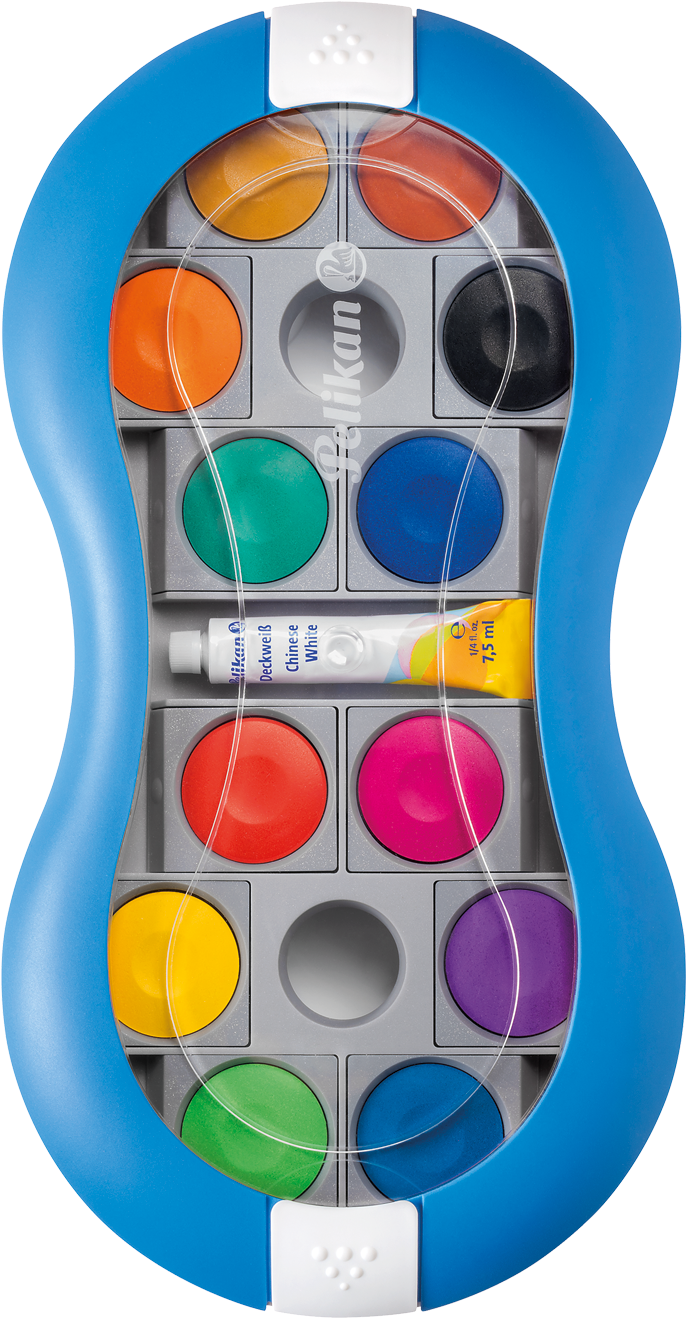 Paintbox Space ® 735 Sp/12 Colours Blue - Pelikan 724617 Water Based Paint - Water Based Paints (1371x1371), Png Download