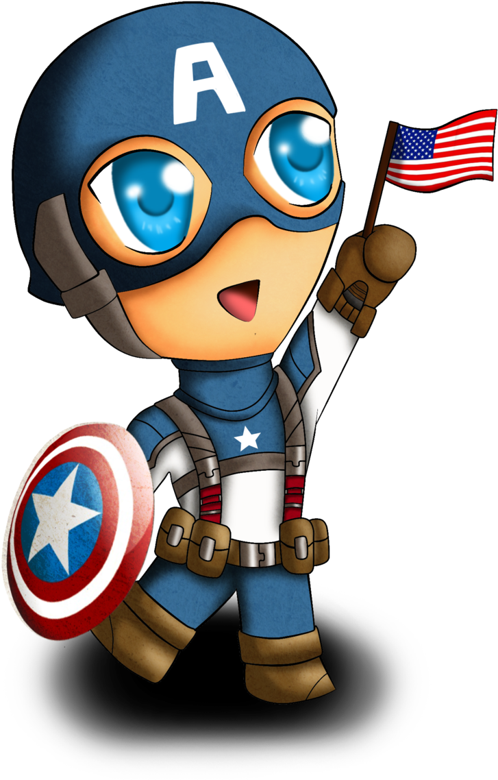 Captain America - Captain America Cartoon Chibi (900x1234), Png Download