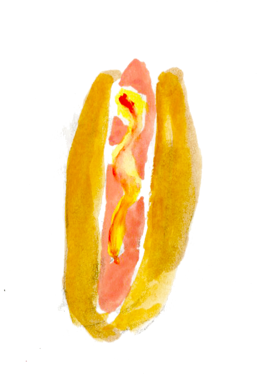 My Process Included Sketching The Illustration Out - Chili Dog (681x767), Png Download