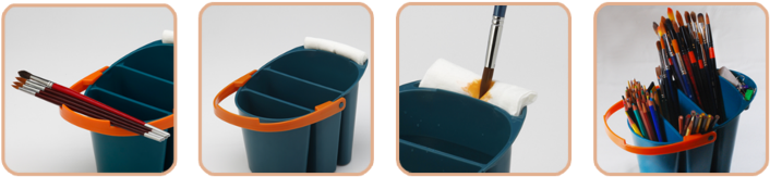 Easily Transports And Stores Multiple Brushes - Martin Universal Mijello Water Bucket (734x188), Png Download