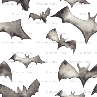 Watercolor Bats -large 800 Dpi - Watercolour Bats Png (400x400), Png Download