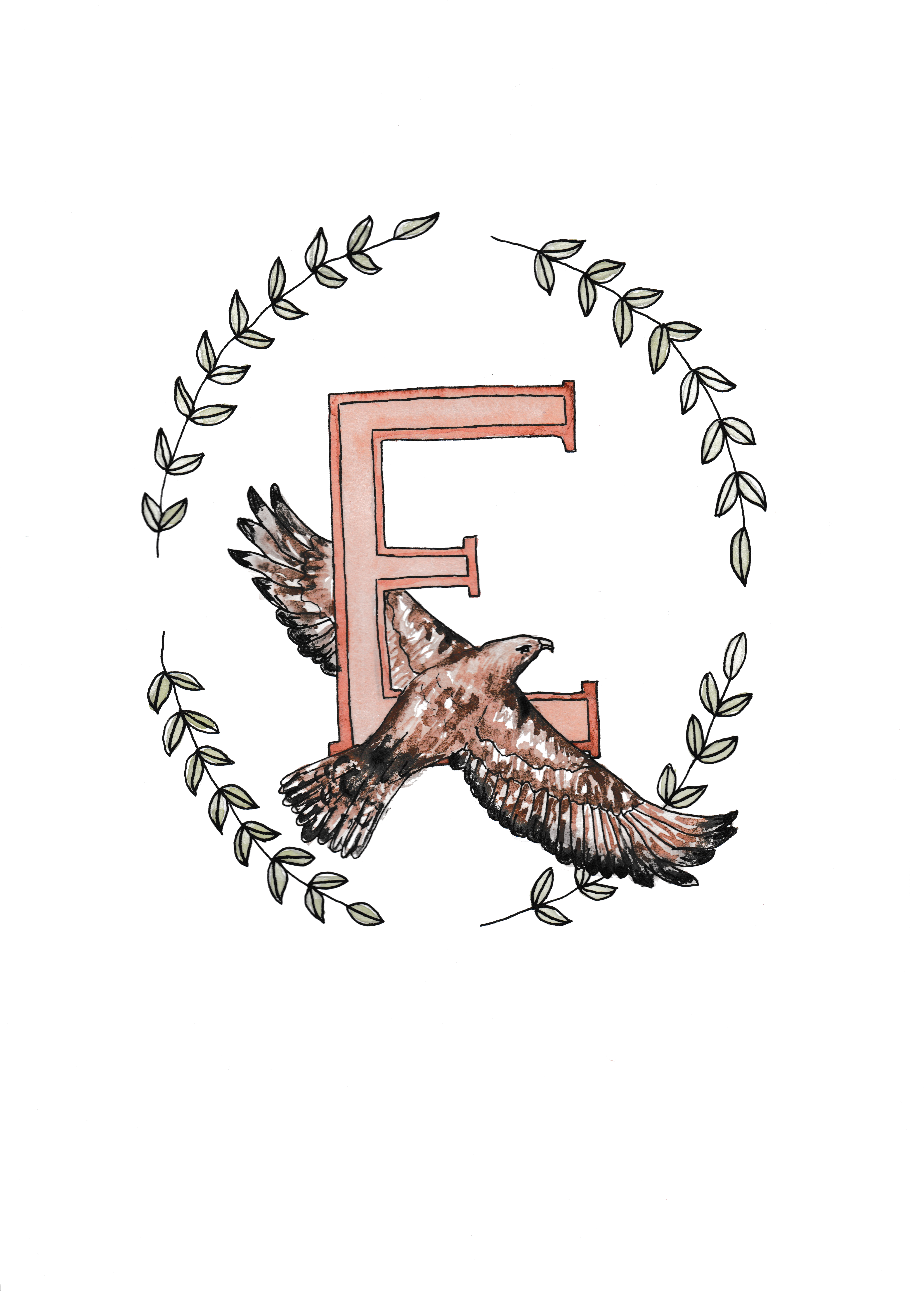 Alphabet Art Print - Eagle (5022x6997), Png Download