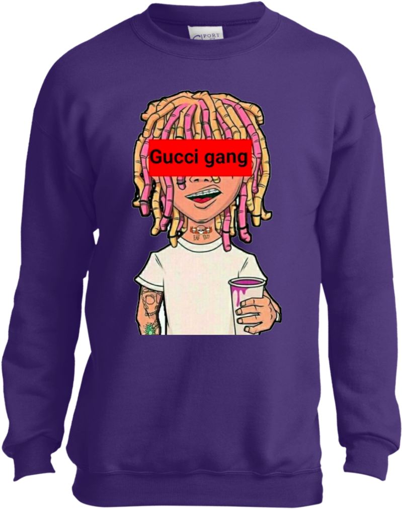 Lil Pump Gucci Gang Youth Sweatshirt Sweatshirts (1024x1024), Png Download