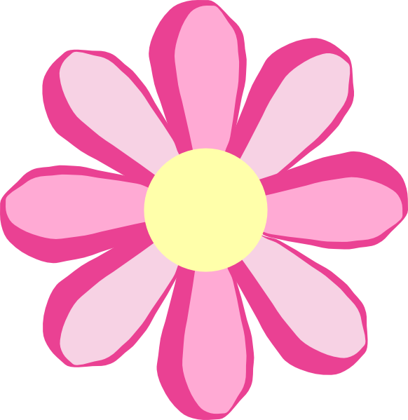 Pink Flower Clipart Transparent - Pink Flower Vector Png (582x599), Png Download
