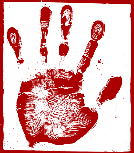 Bloody Hand-print - Palm Print Clip Art (440x500), Png Download