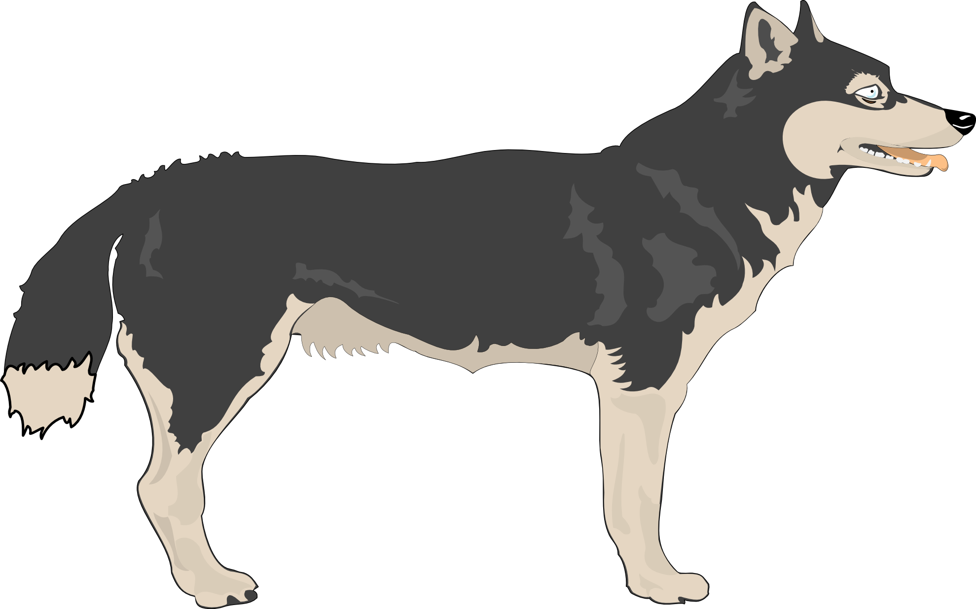 Wolf Clip Art - Wolf Clipart Side View (640x399), Png Download
