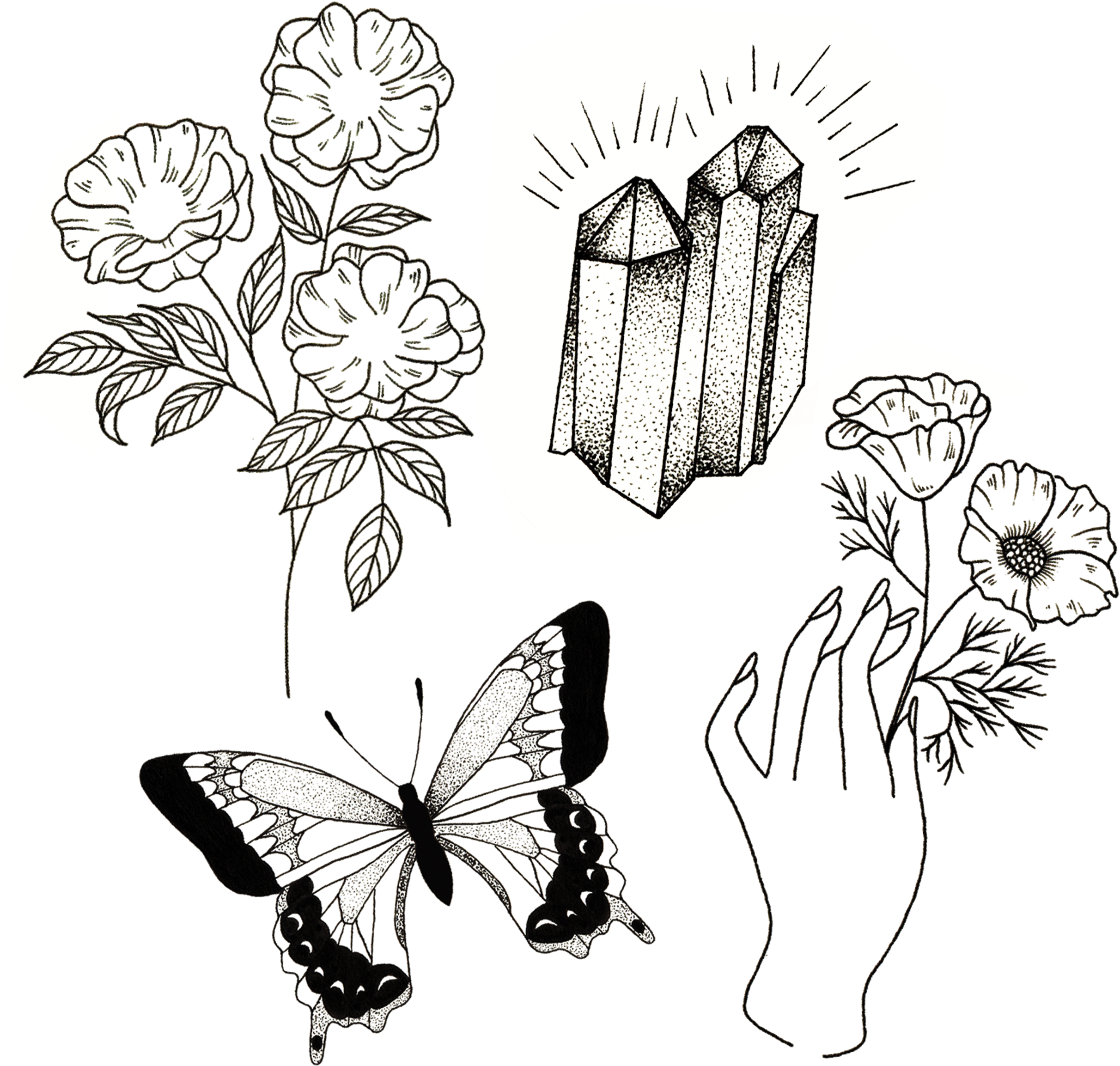 Tattly Earthly Gems Sheet Tea Leigh 00 V=1531765472 - Tattly (3000x3000), Png Download