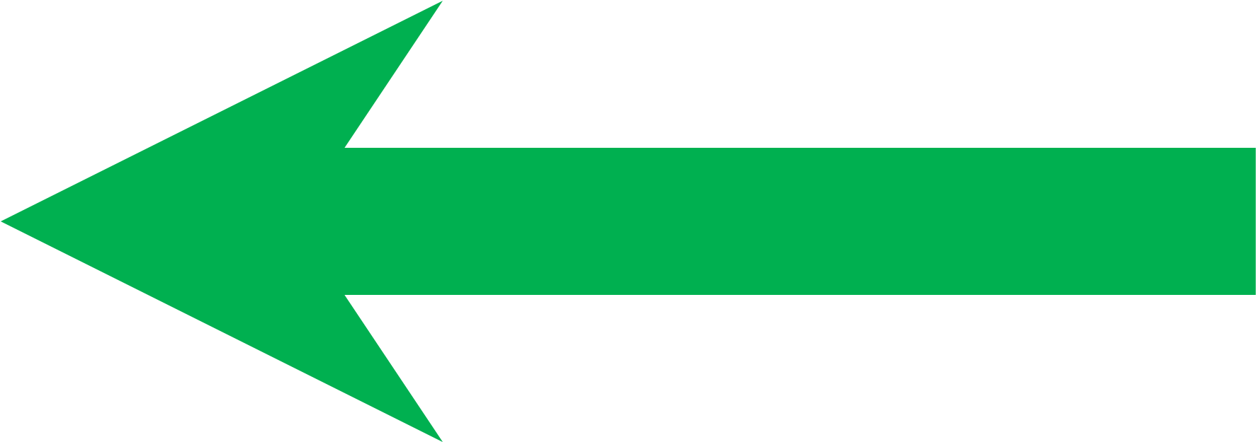 Short Left Arrow - Sign (2400x1256), Png Download