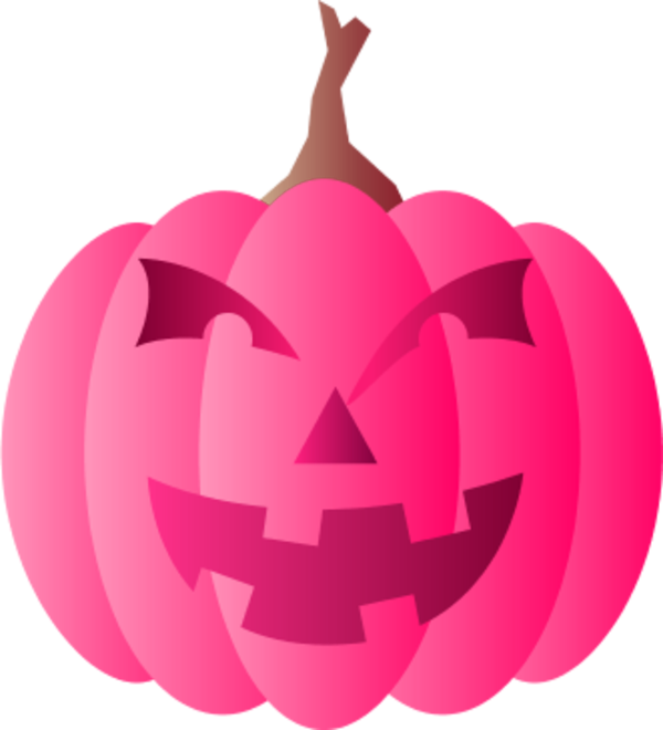 Pink Pumpkin Clipart - Halloween Clipart Pink Pumpkin (600x660), Png Download