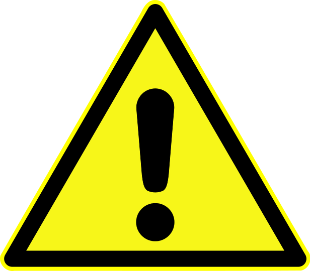 Tornado Warning Png Free - Exclamation Mark In Yellow Triangle (616x540), Png Download