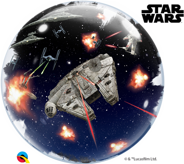 24" Double Bubble Star Wars Death Star - Star Wars (500x336), Png Download