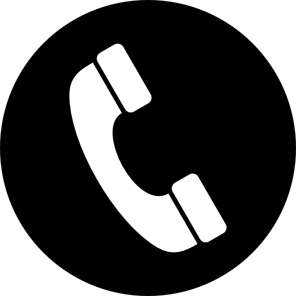 Phone Icon In A Circle - Phone Icon Png Black (600x600), Png Download