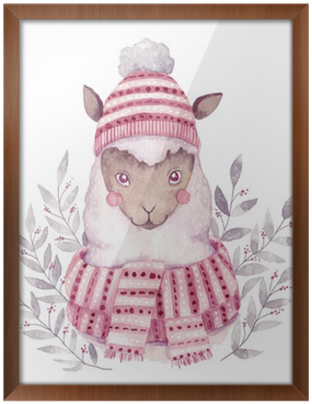 Watercolor Vector Alpaca Illustration - Christmas Watercolor Image Illustration (400x400), Png Download