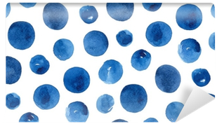 Watercolor Blue Polka Dots - Blue (400x400), Png Download