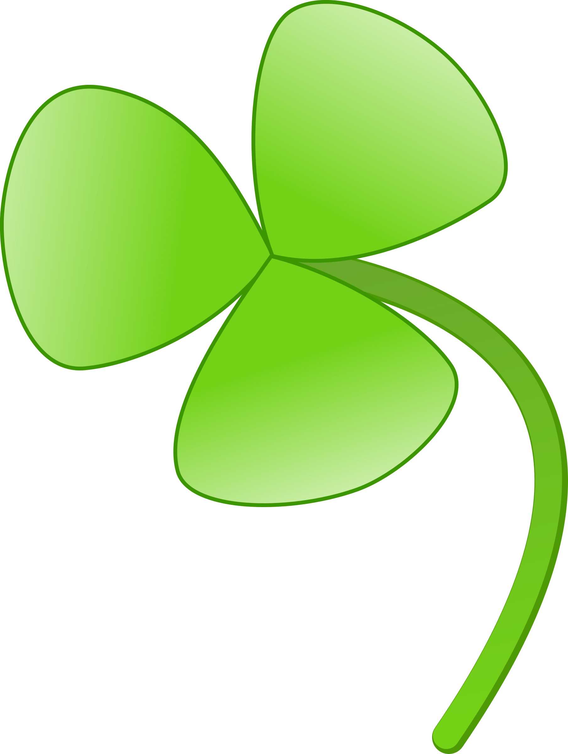 Shamrock Clipart Clover Flower - Flower With 3 Leaves (542x720), Png Download