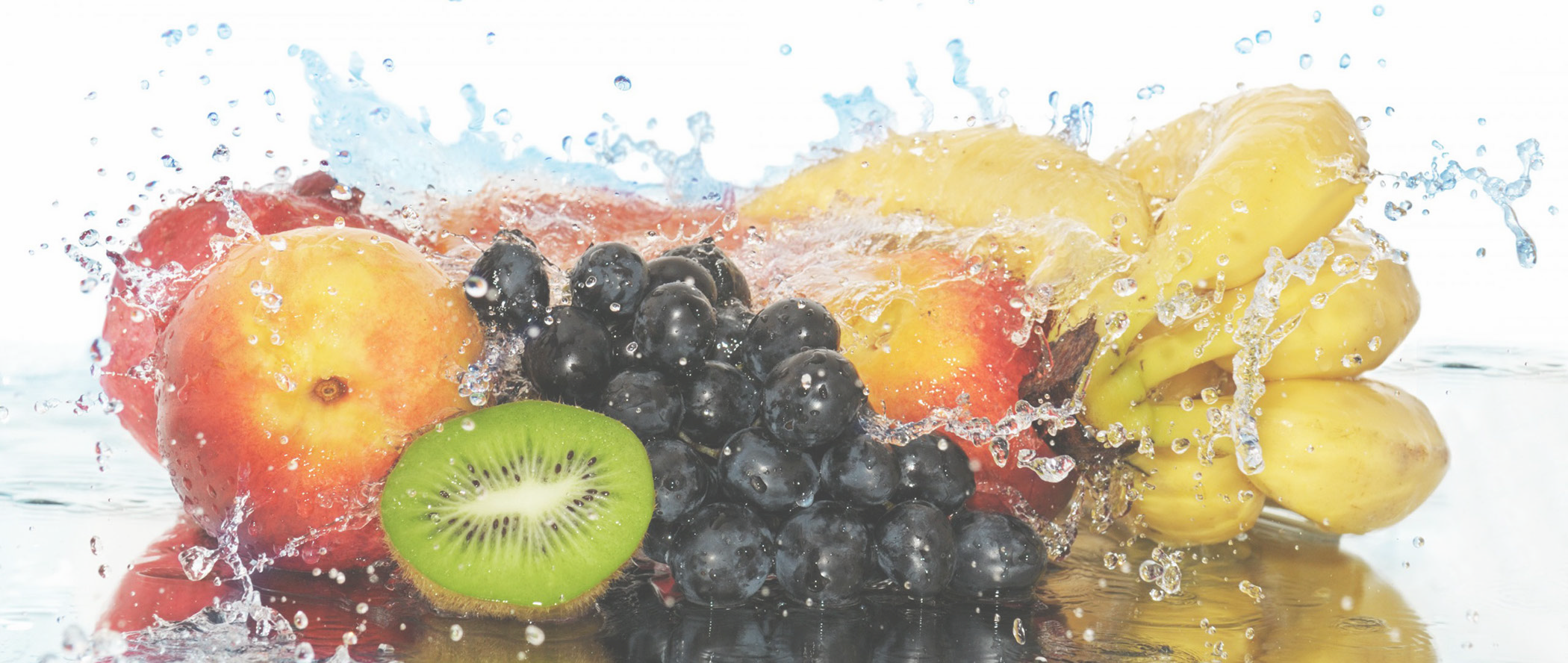 Fruit Water Splash G - Fruits Hd In Water (2100x888), Png Download
