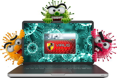 Laptop Infected By Virus And Malwares - Vírus Malware E Spyware (450x301), Png Download