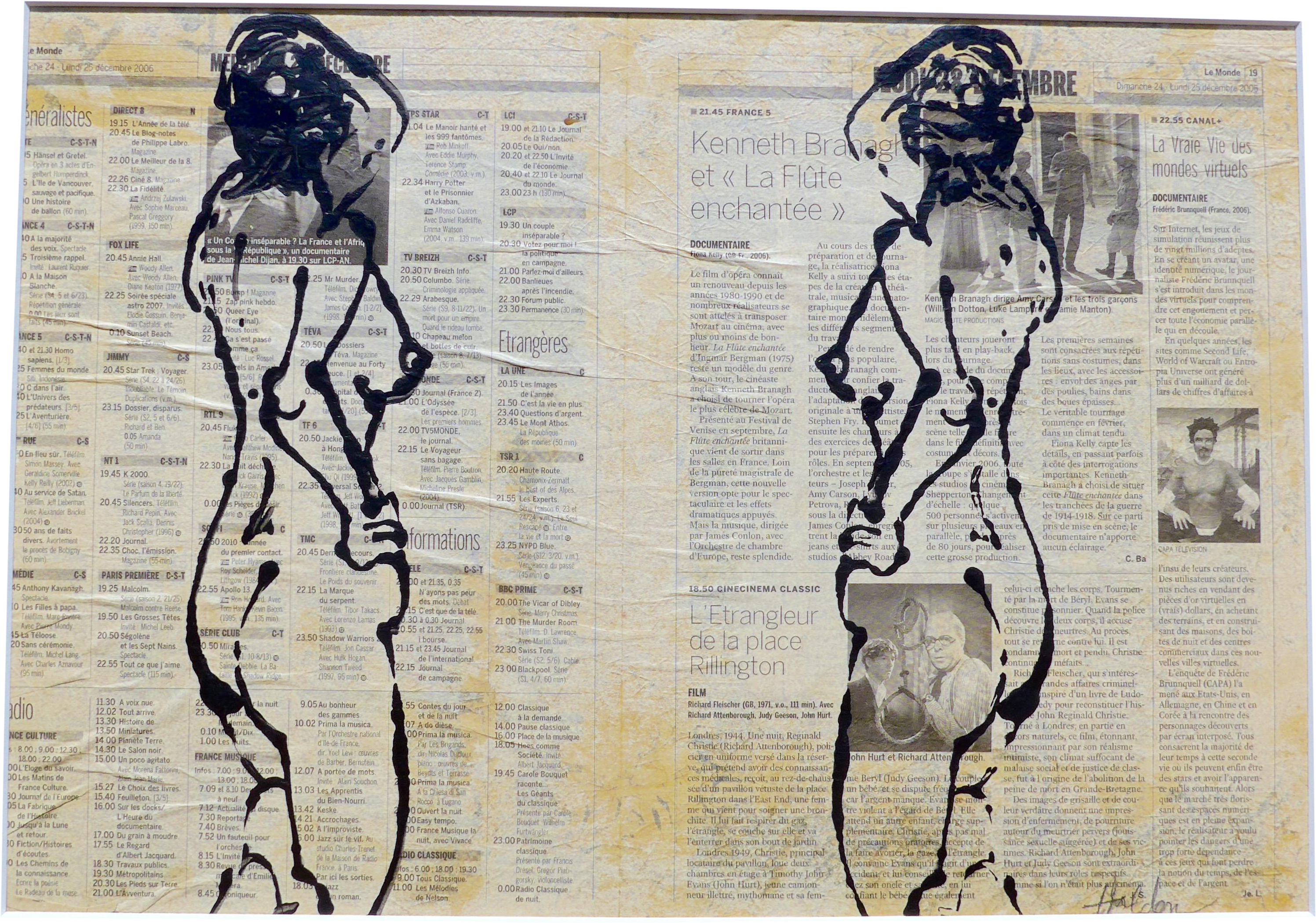 Double Models Drawing By Martha Holden - Drawing (3324x2332), Png Download