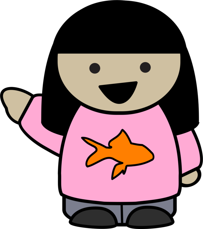 Cartoon Computer Icons Drawing Index Finger - Girl Fishing Clipart Png (666x750), Png Download