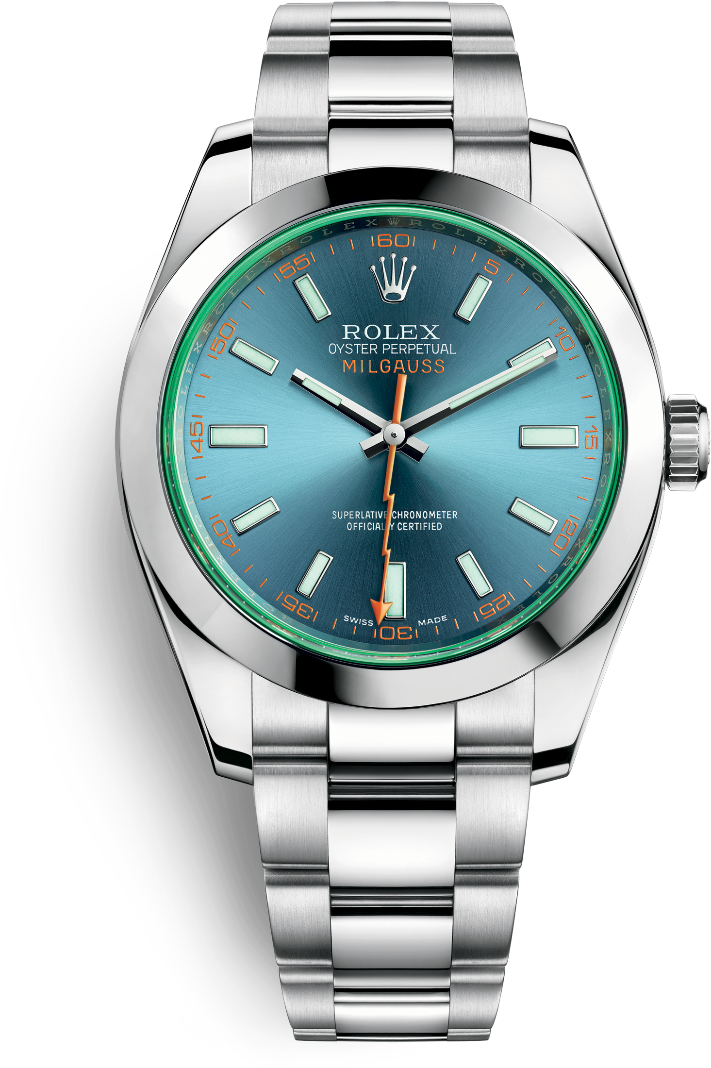 ميلغوس - Rolex Milgauss Blue Dial Stainless Steel Mens Watch (3000x3000), Png Download