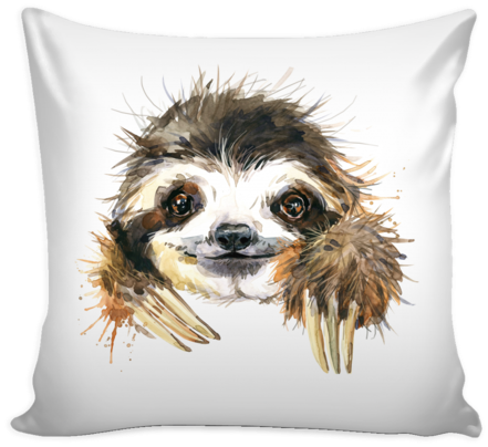 Cute Sloth Pillow With Insert - Pillow Audrey Hepburn (500x500), Png Download