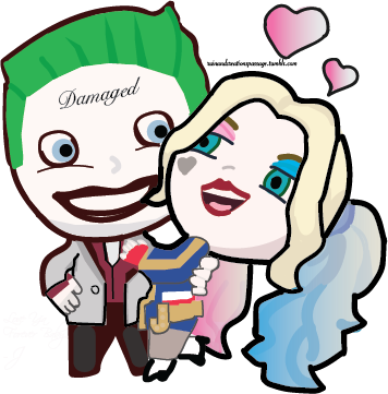 Harley Quinn Batman Joker Dc Comics - Joker And Harley Quinn Stickers (356x361), Png Download