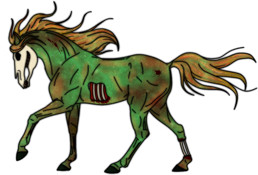 Zombie Horse By Jenneke - Painting (900x611), Png Download