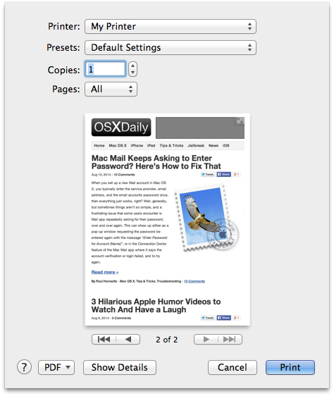 Printing A File From The Desktop On A Mac - Macos (474x562), Png Download