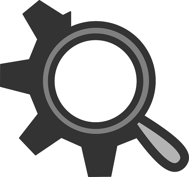 Flat, Theme, Gear, Search, Icon - Gear Magnifying Glass Icon (640x598), Png Download