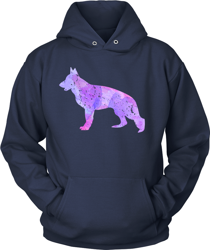 German Shepherd Dog Watercolor Hoodie - Hardcore Detroit Football Fan Pullover Hoodie (1000x1000), Png Download