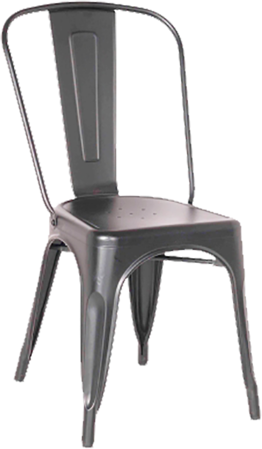Xavier Gunmetal Bistro Chair (522x900), Png Download