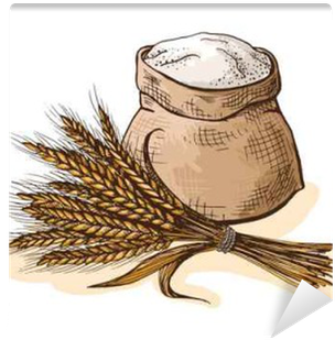 Watercolor Sack With Whole Flour And Ear Wheat In Graphic - Flour Icon Watercolor (400x400), Png Download