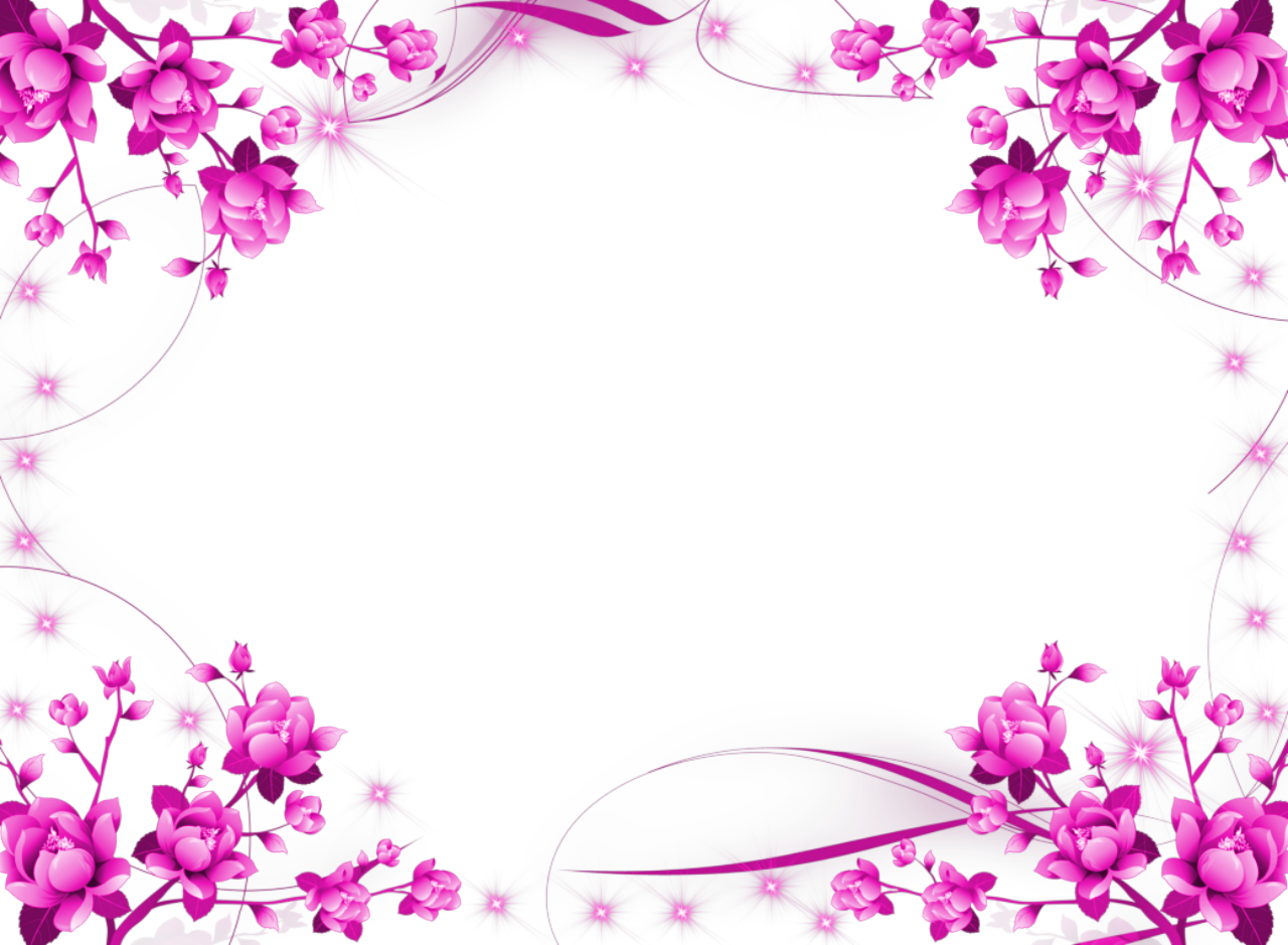 Purple Flower Frame Png (1280x939), Png Download