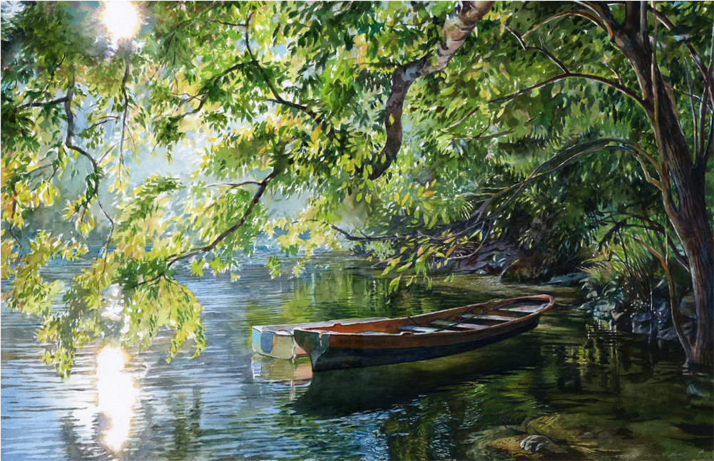 Watercolor Water, Watercolor Landscape, Watercolor - Весна Пейзаж Акварель (1000x857), Png Download
