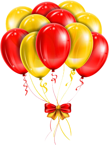 Balloons Png Photos - Red And Yellow Balloons (464x600), Png Download