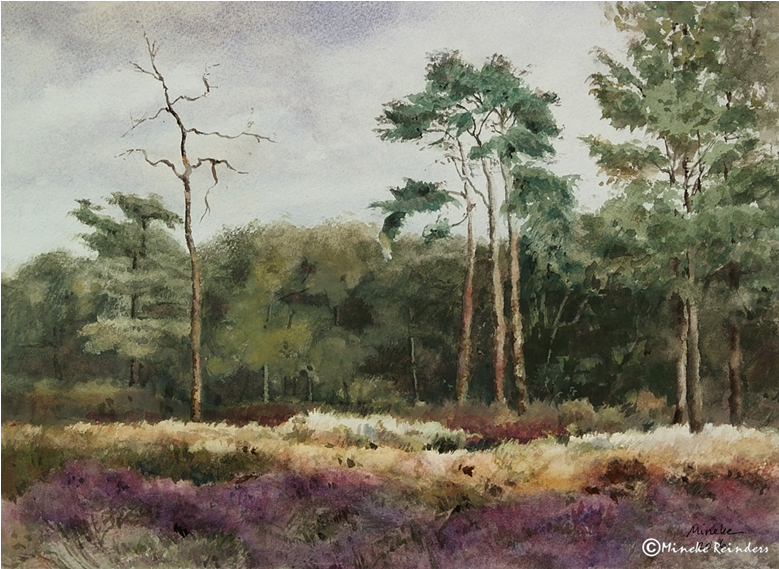 Heath At The Reest Valley - Painting (800x800), Png Download