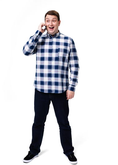 People Talking On The Iphone - New Year (380x530), Png Download