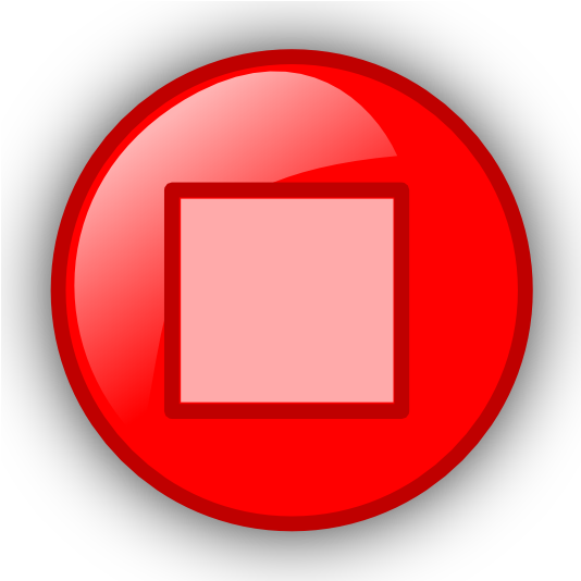 Pause Button Clipart Red - Red Stop Button Png (600x600), Png Download