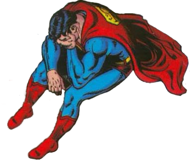 Warner Brothers Wins Court Case Against Shuster Estate - Sad Superman (384x324), Png Download