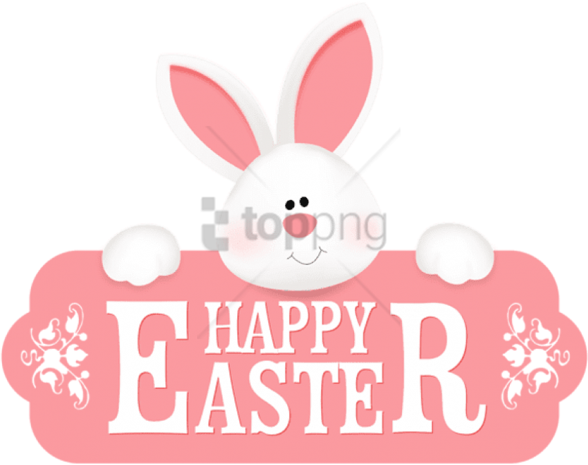 Happy Easter With Bunny Png Clipart Image - Happy Easter Bunny Clipart (600x477), Png Download