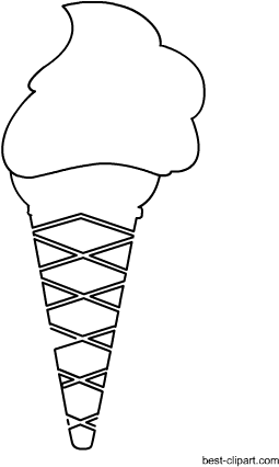 Black And White Ice-cream Cone Clip Art - Clip Art (450x450), Png Download
