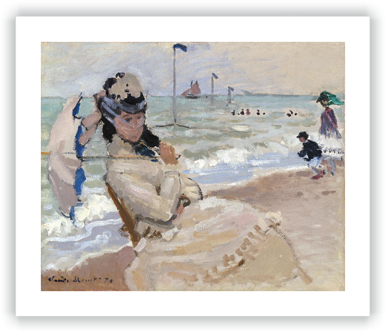 Camille On The Beach At Trouville Monet (800x688), Png Download