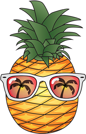 Cartoon Pineapple Png - Summer Pineapple Clipart Transparent (300x476), Png Download