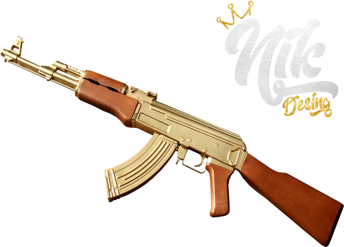 Share This Image - Gold Ak47 Png (781x600), Png Download