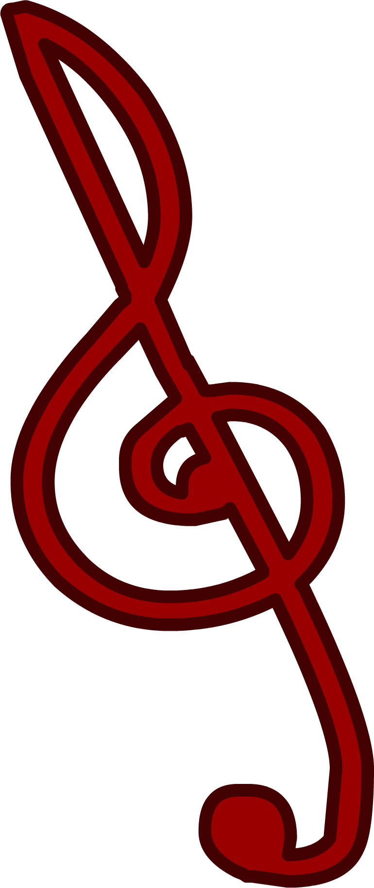Treble Clef - Png - Treble Clef Red Png (770x1826), Png Download